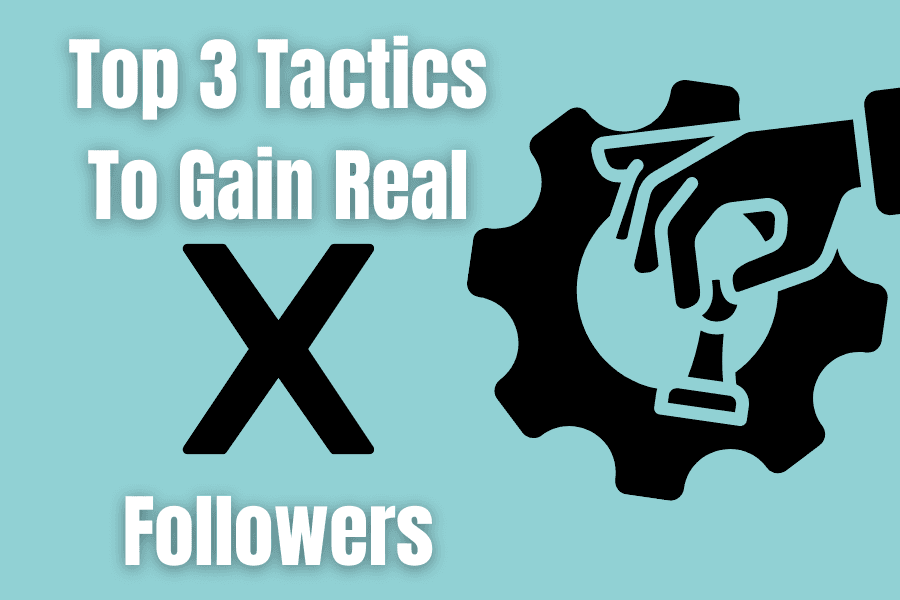 concept featured image for tactics to gain real x followers with a hand moving a chess piece